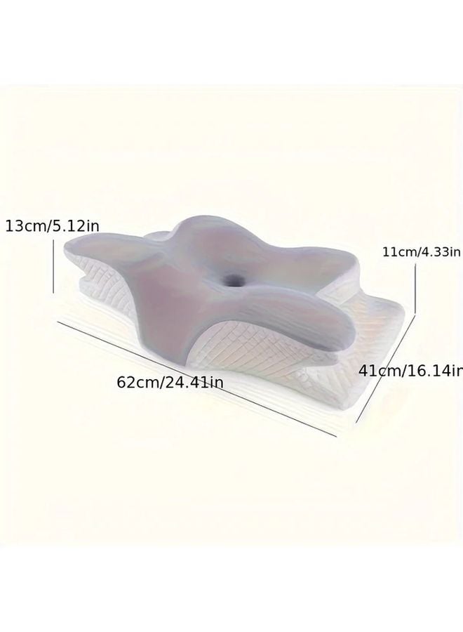 Light Grey Butterfly Ergonomic Pillow For Back And Side Sleepers Neck Support - Image 3